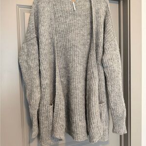 Free People Heathered Gray Cardigan
